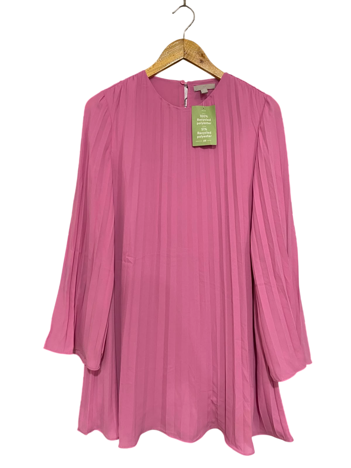 H&M |XS| BUST 19| A42| MAUVE PINK PLEATED UTILITY MINI DRESS