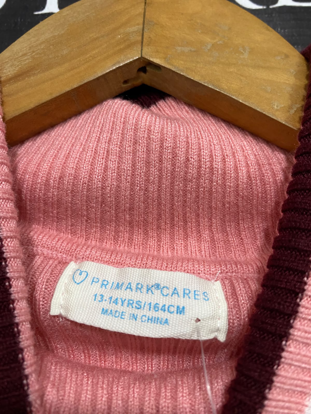 PRIMARK CARE |XS| BUST 13| A42| STRIPED TURTLENECK RIBBED WINTER UTILITY KNIT TOP