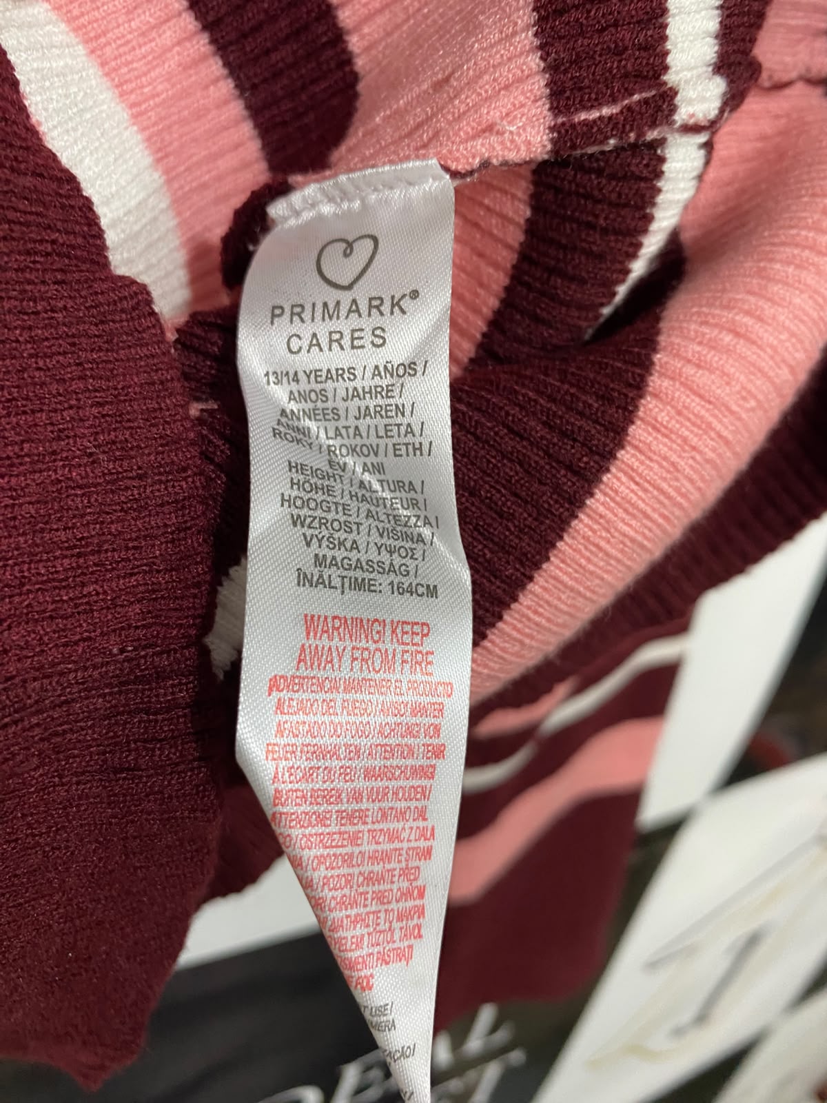 PRIMARK CARE |XS| BUST 13| A42| STRIPED TURTLENECK RIBBED WINTER UTILITY KNIT TOP