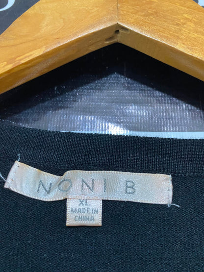 NONI B |XL| BUST 29| A42| BLACK GEM-BUTTON KNIT CARDIGAN UTILITY PULLOVER