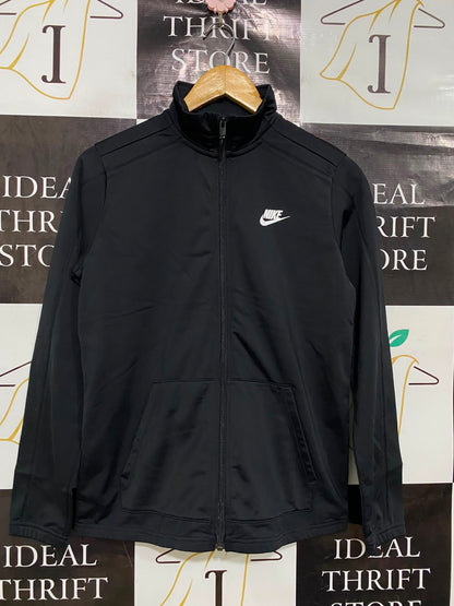 NIKE |XL| BUST 18| A42| BLACK TRACK JACKET WITH WHITE SWOOSH UTILITY OUTERWEAR