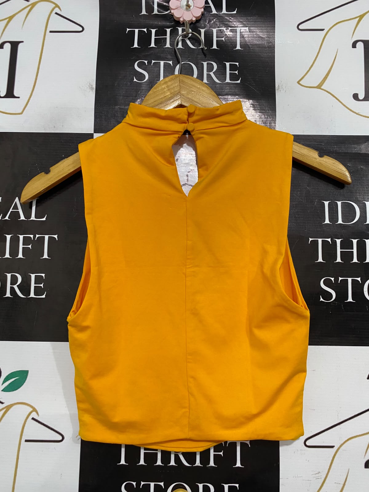 KOOKAI |XS| BUST 13| A41| VIBRANT ORANGE HALTER-NECK UTILITY CROP TOP