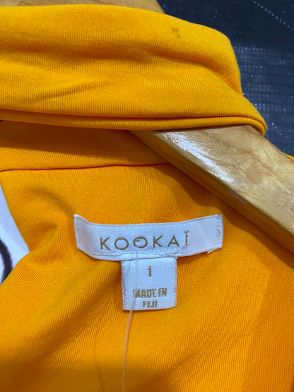 KOOKAI |XS| BUST 13| A41| VIBRANT ORANGE HALTER-NECK UTILITY CROP TOP