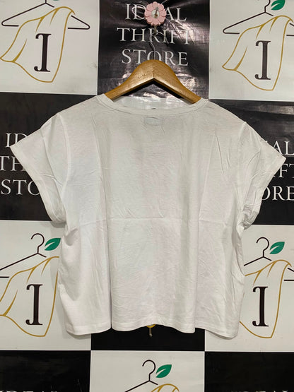 DOTTI |XL| BUST 21| A41| WHITE "NEW YORK" GRAPHIC UTILITY T-SHIRT