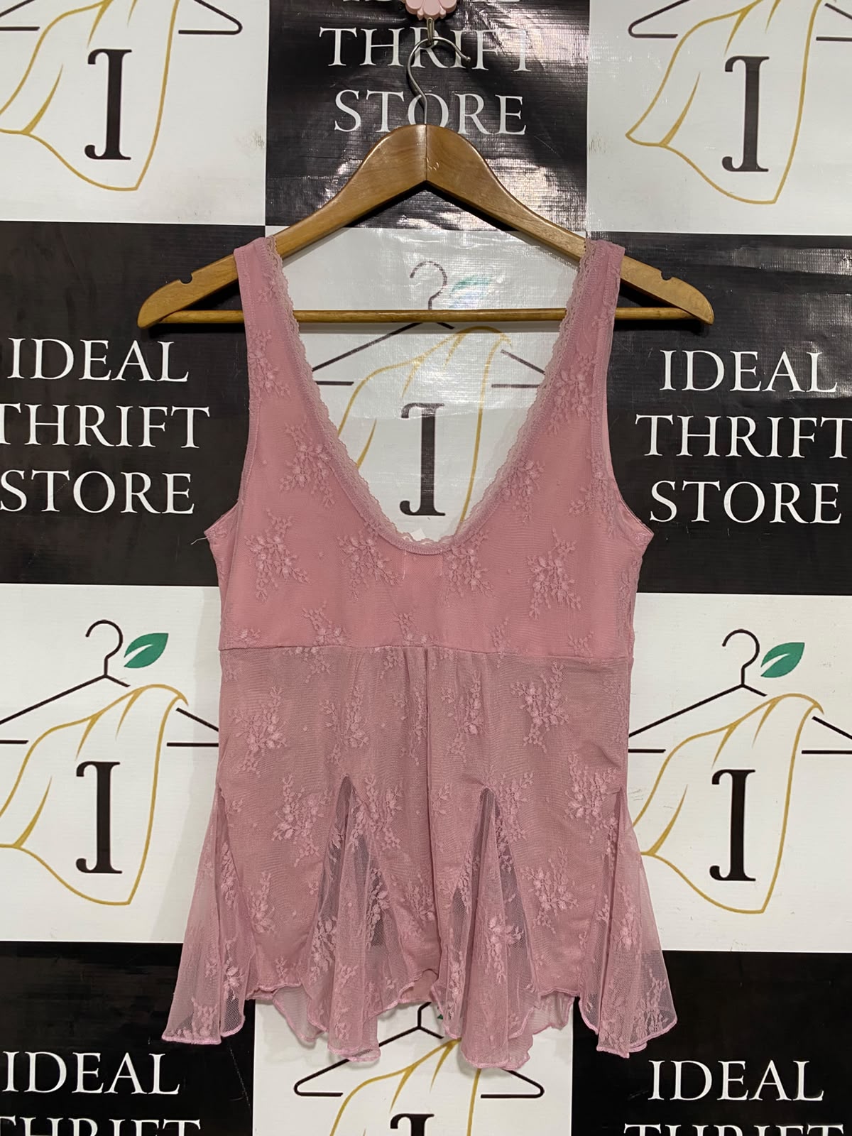 COTTON ON |S| BUST 14| A41| DUSTY PINK LACE PEPLUM UTILITY TANK TOP