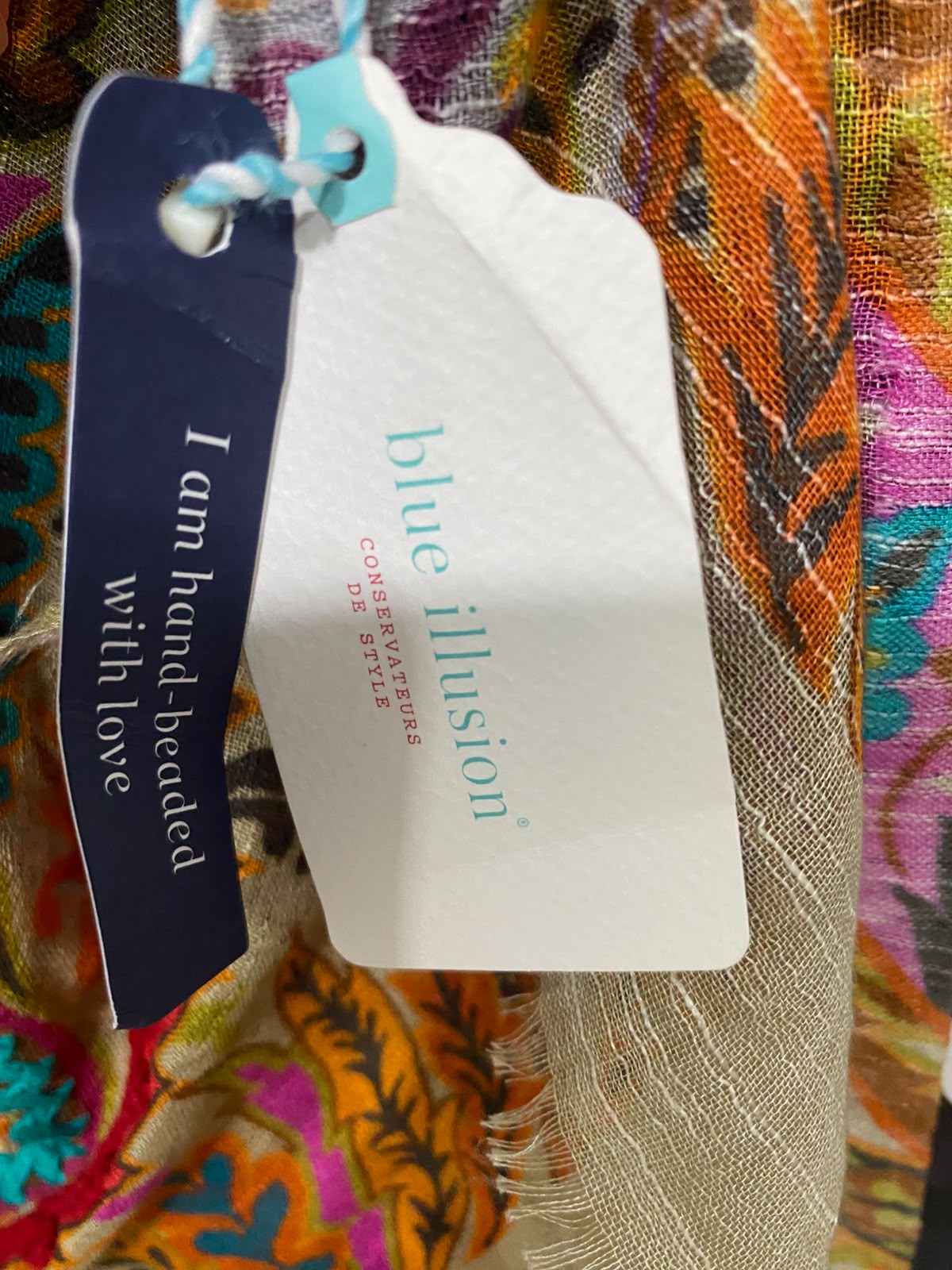 BLUE ILLUSION |B41| MULTICOLOR PAISLEY EMBROIDERED SEQUIN UTILITY SHAWL SCARF