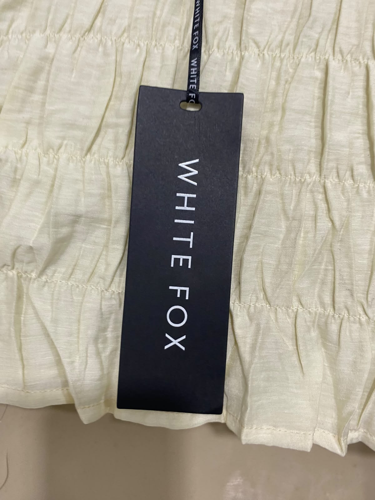 WHITE FOX |XS| BUST 15| A41| PALE YELLOW RUCHED PEPLUM UTILITY CAMI TOP