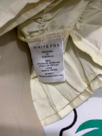 WHITE FOX |XS| BUST 15| A41| PALE YELLOW RUCHED PEPLUM UTILITY CAMI TOP