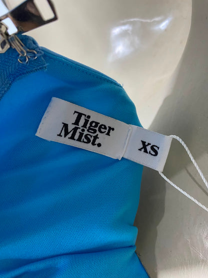 TIGER MIST |XS| BUST 15| A41| BRIGHT BLUE STRAPLESS CORSET UTILITY CROP TOP