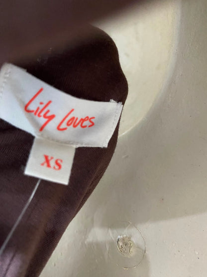 LILY LOVES |XS| BUST 14| A41| BROWN ONE-SHOULDER RUCHED UTILITY TANK TOP