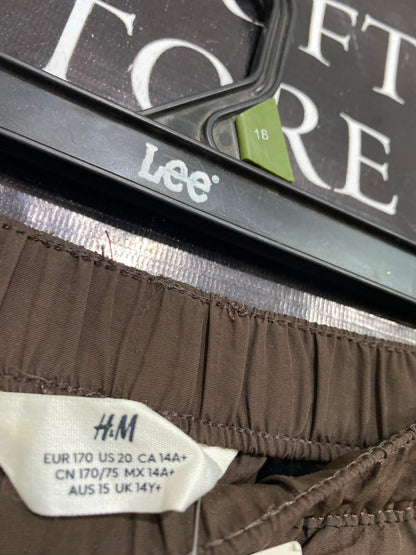 H&M |S| WAIST 26| A41| BROWN MULTI-POCKET PARACHUTE UTILITY CARGO PANTS