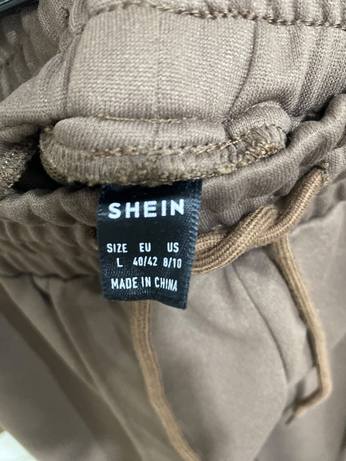 SHEIN |L| WAIST 30| A41| BROWN WIDE-LEG DRAWSTRING UTILITY SWEATPANTS