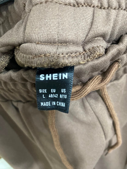 SHEIN |L| WAIST 30| A41| BROWN WIDE-LEG DRAWSTRING UTILITY SWEATPANTS