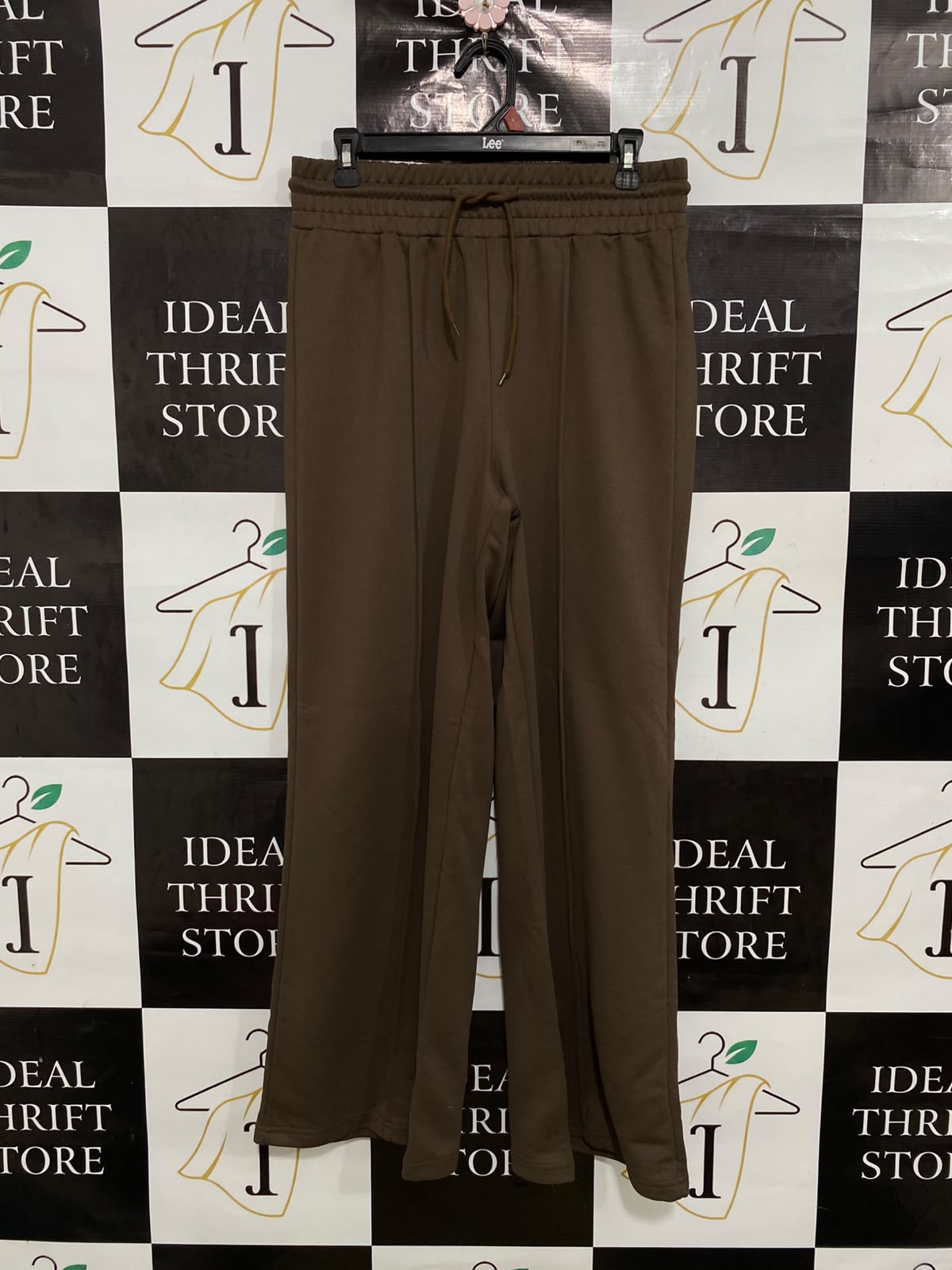 SHEIN |L| WAIST 30| A41| BROWN WIDE-LEG DRAWSTRING UTILITY SWEATPANTS