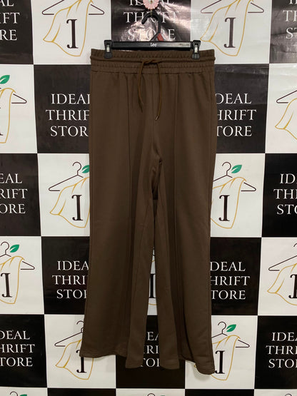 SHEIN |L| WAIST 30| A41| BROWN WIDE-LEG DRAWSTRING UTILITY SWEATPANTS