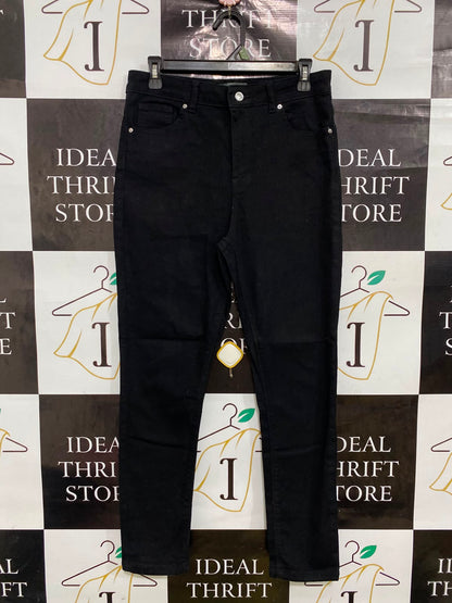 PRIMARK CARES |M| WAIST 28| A41| BLACK HIGH-RISE DENIM UTILITY JEANS
