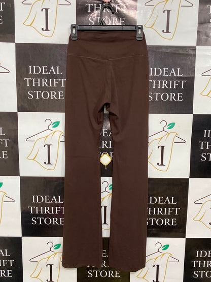 UNIQLO |S| WAIST 24| A41| BROWN HIGH-RISE FLARE UTILITY TROUSERS