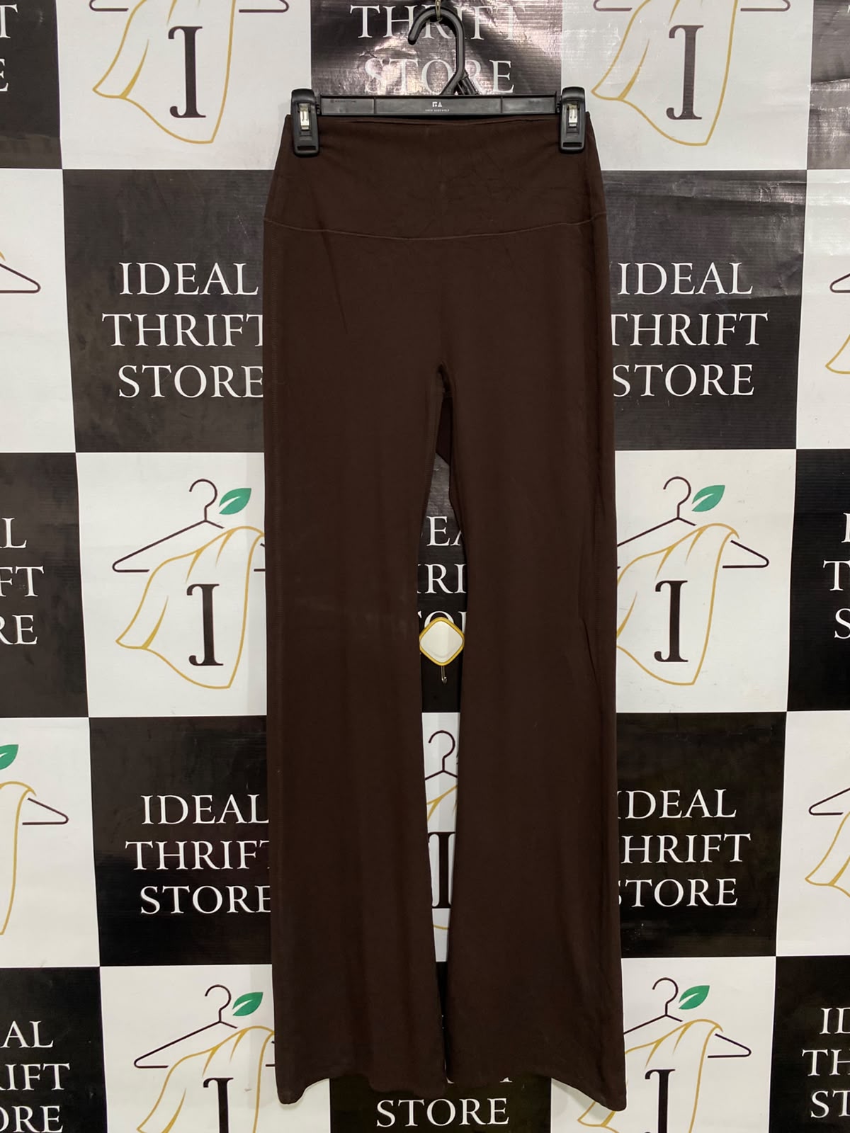 UNIQLO |S| WAIST 24| A41| BROWN HIGH-RISE FLARE UTILITY TROUSERS
