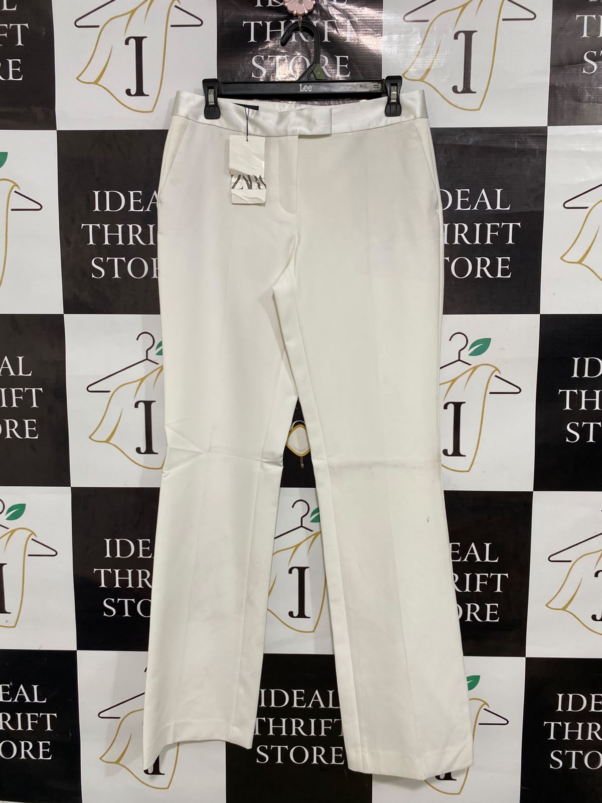 ZARA |S| WAIST 30| A41| CREAM TAILORED UTILITY TROUSERS