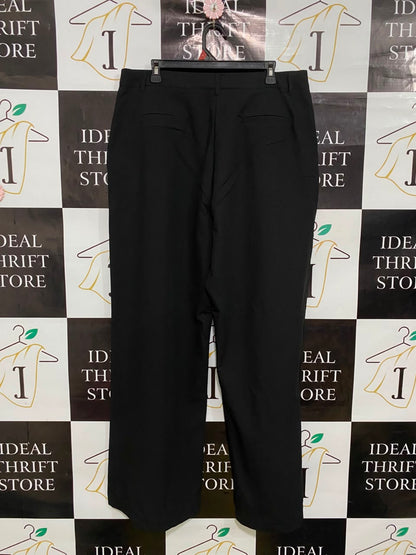 DAZIE |XL| WAIST 36| A41| BLACK WIDE-LEG TAILORED UTILITY TROUSERS