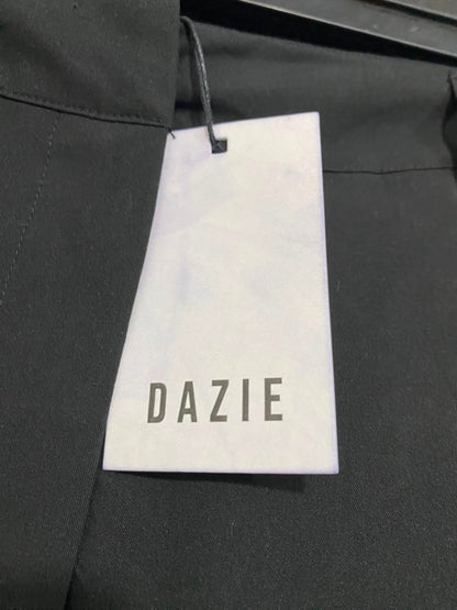 DAZIE |XL| WAIST 36| A41| BLACK WIDE-LEG TAILORED UTILITY TROUSERS