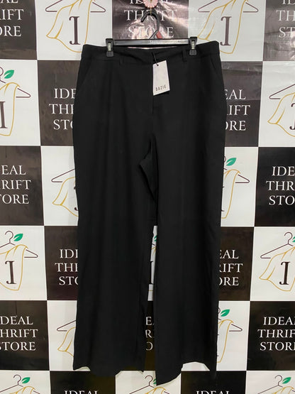 DAZIE |XL| WAIST 36| A41| BLACK WIDE-LEG TAILORED UTILITY TROUSERS