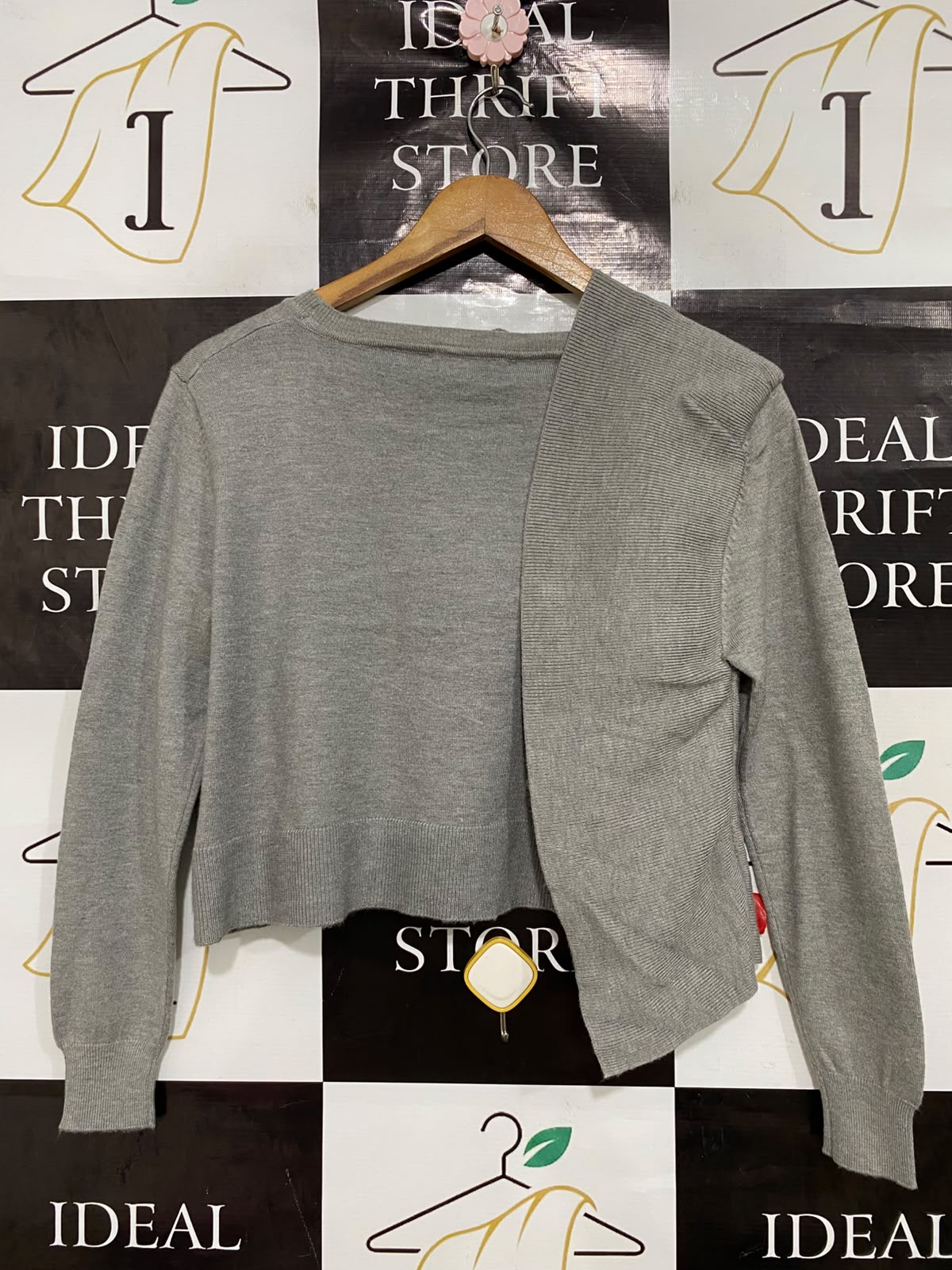 ZARA KNIT |S| BUST 17| A41| GREY LAYERED-LOOK KNITWEAR UTILITY TOP