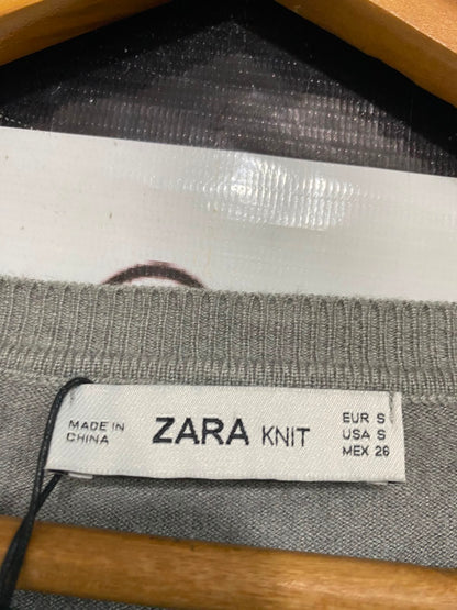 ZARA KNIT |S| BUST 17| A41| GREY LAYERED-LOOK KNITWEAR UTILITY TOP