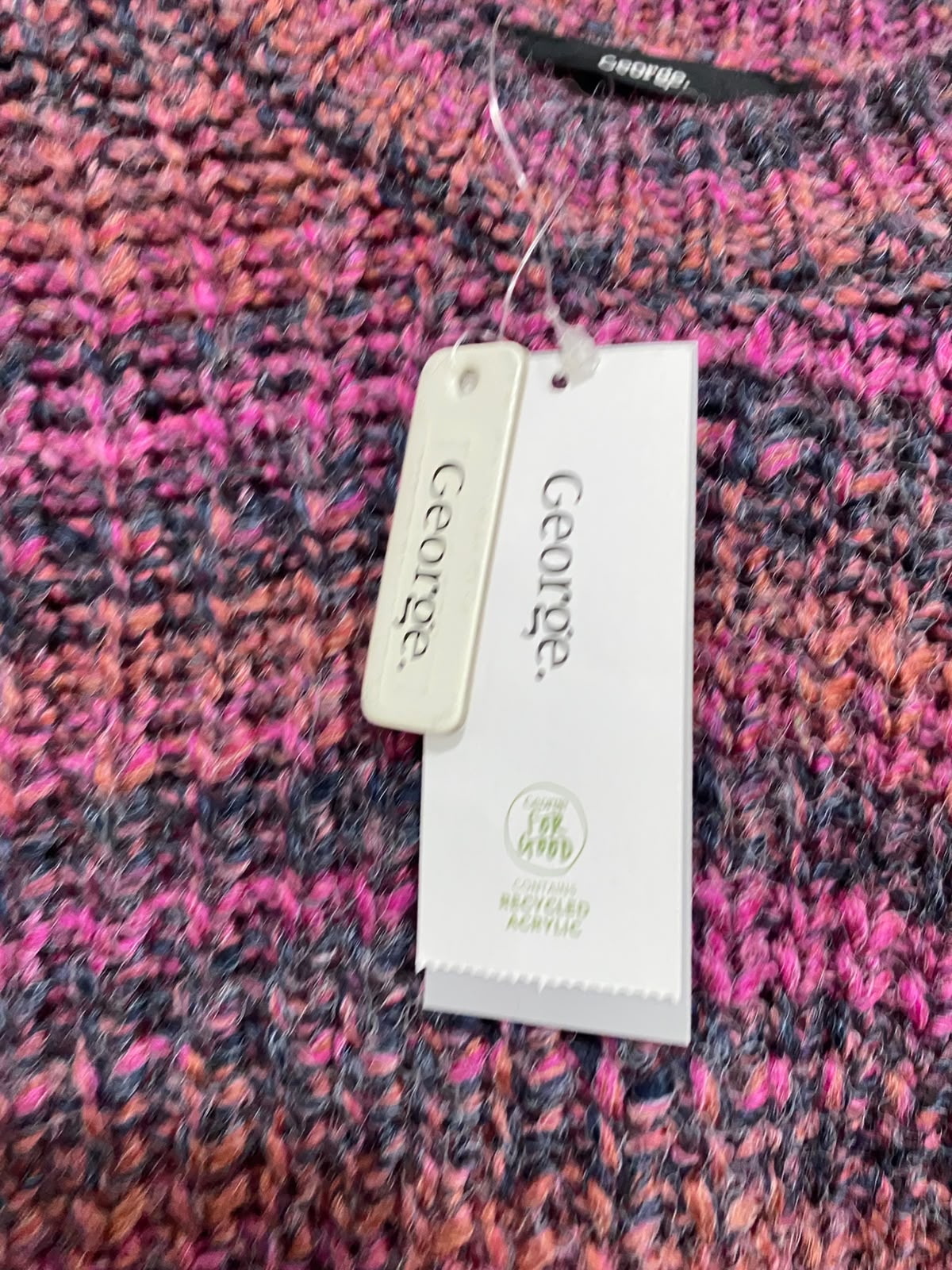 GEORGE |M| BUST 19| A41| MULTICOLOR CHUNKY KNIT UTILITY SWEATER