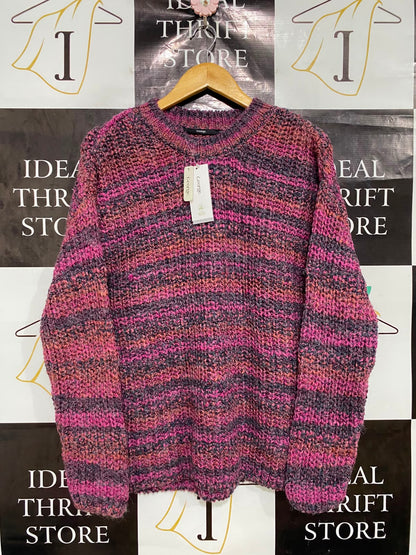 GEORGE |M| BUST 19| A41| MULTICOLOR CHUNKY KNIT UTILITY SWEATER