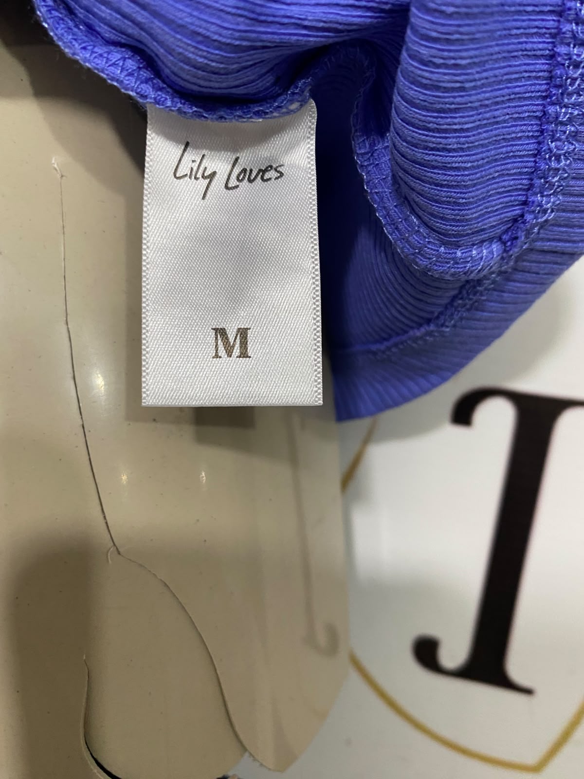 LILY LOVES |M| BUST 15| A41| BLUE ONE-SHOULDER RIBBED UTILITY TANK TOP