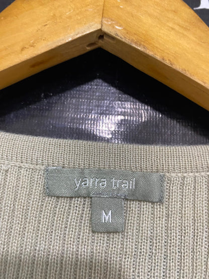 YARRA TRAIL |M| BUST 16| A41| BEIGE MULTI-BUTTON RIBBED UTILITY CARDIGAN