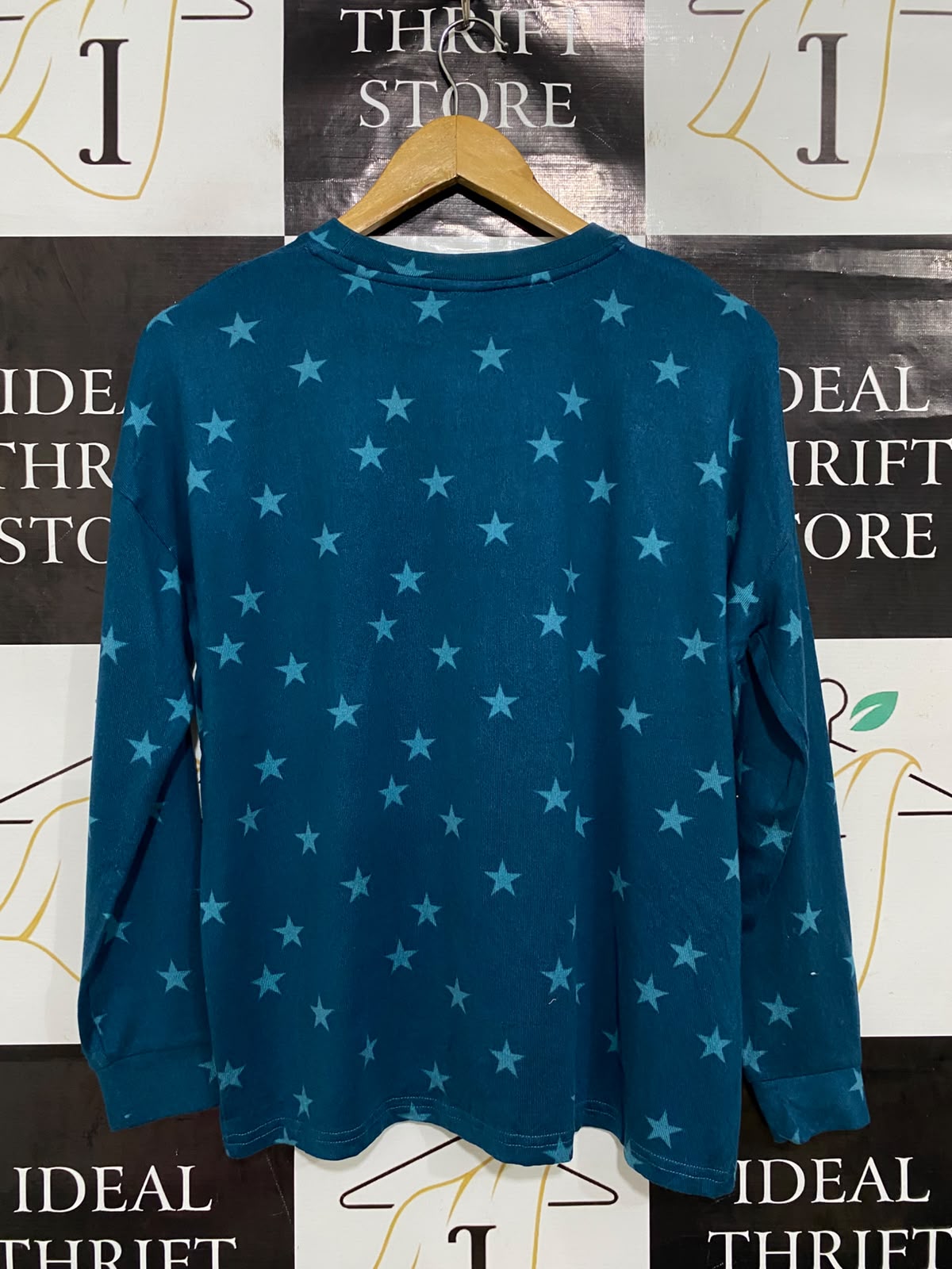 & ME |S| BUST 21| A41| TEAL STAR-PRINT PRINTED UTILITY PULLOVER