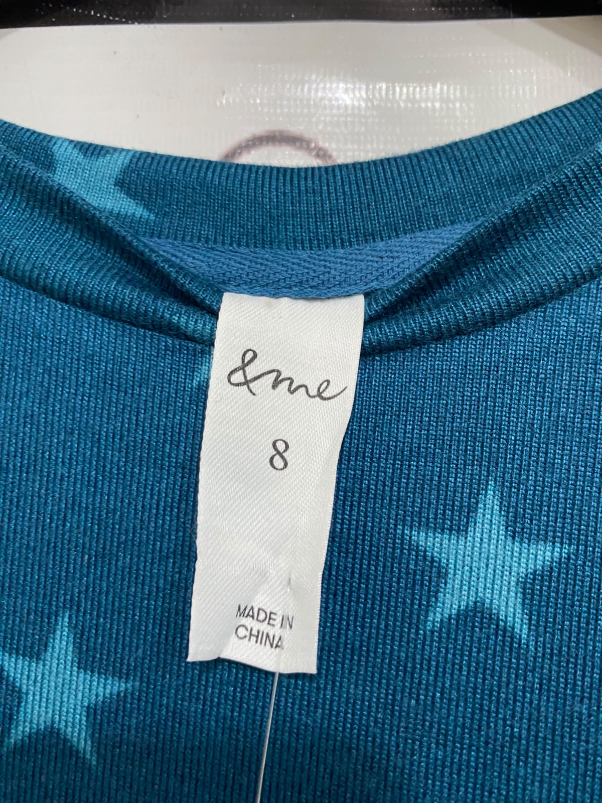 & ME |S| BUST 21| A41| TEAL STAR-PRINT PRINTED UTILITY PULLOVER