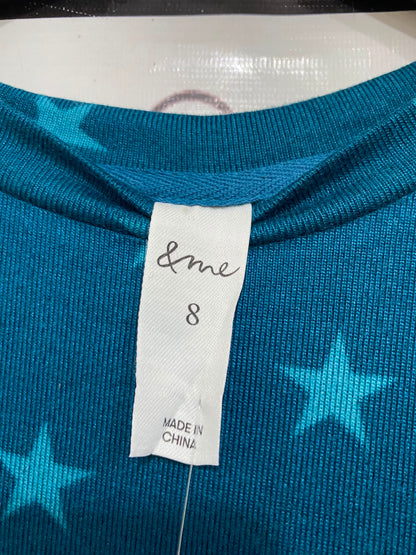 & ME |S| BUST 21| A41| TEAL STAR-PRINT PRINTED UTILITY PULLOVER