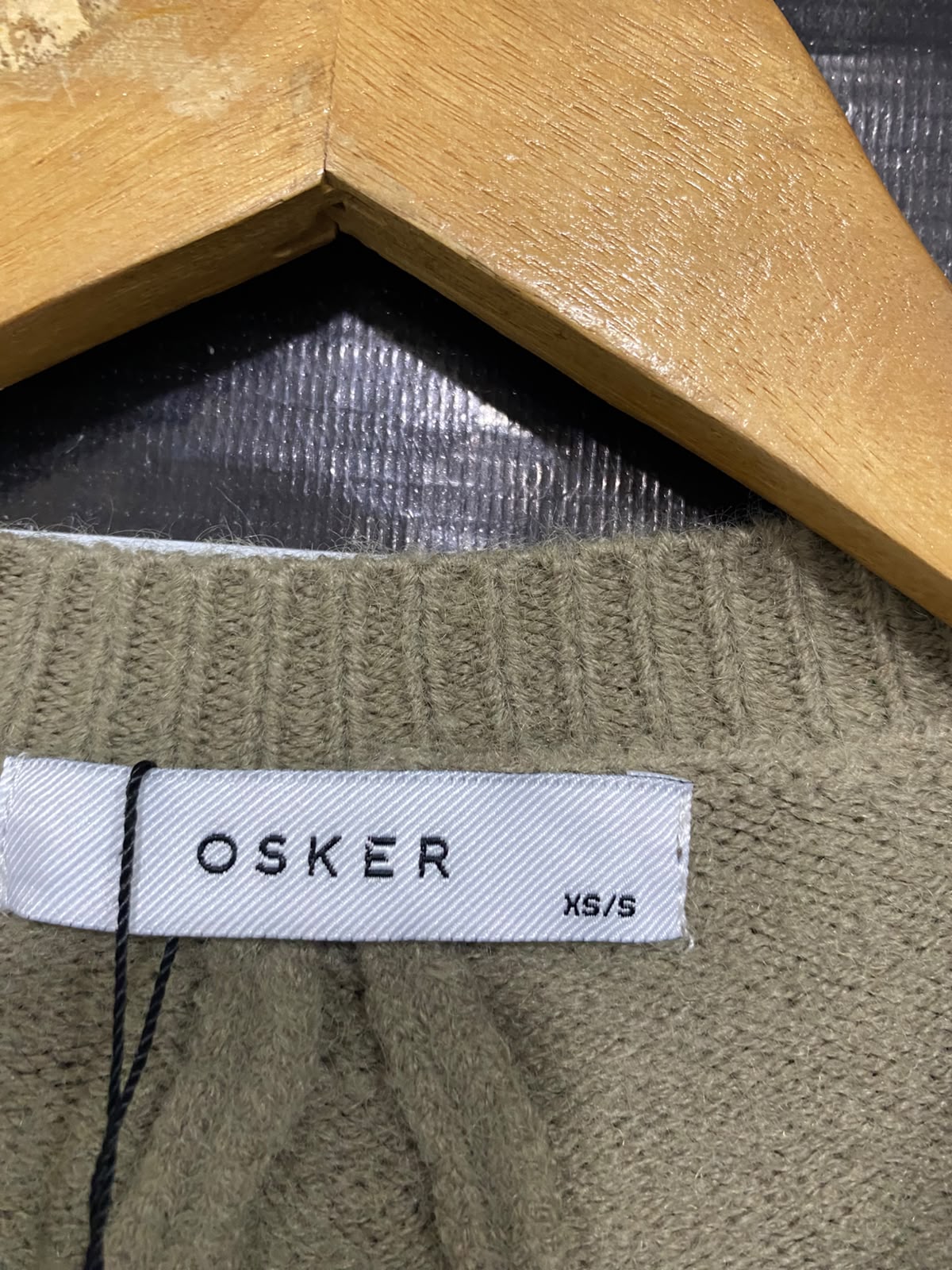 OSKER |XS/S| BUST 27| A41| BEIGE OVERSIZED KNIT UTILITY SWEATER