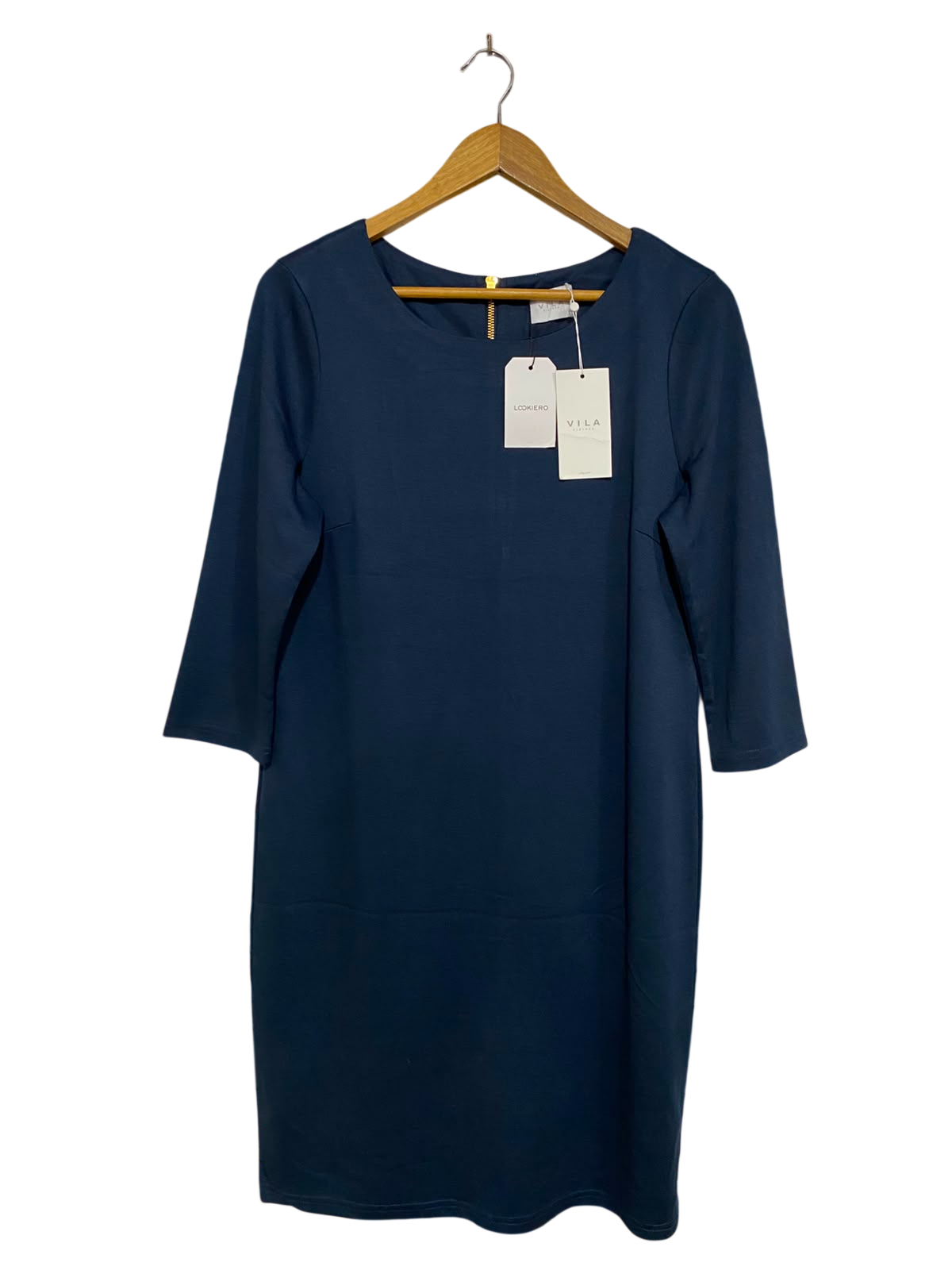 VILA |L| BUST 20| A42| NAVY BLUE 3/4-SLEEVE STRUCTURED DRESS