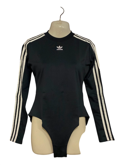 ADIDAS |M| BUST 15| A42| BLACK & WHITE 3-STRIPE LONG-SLEEVE BODYSUIT