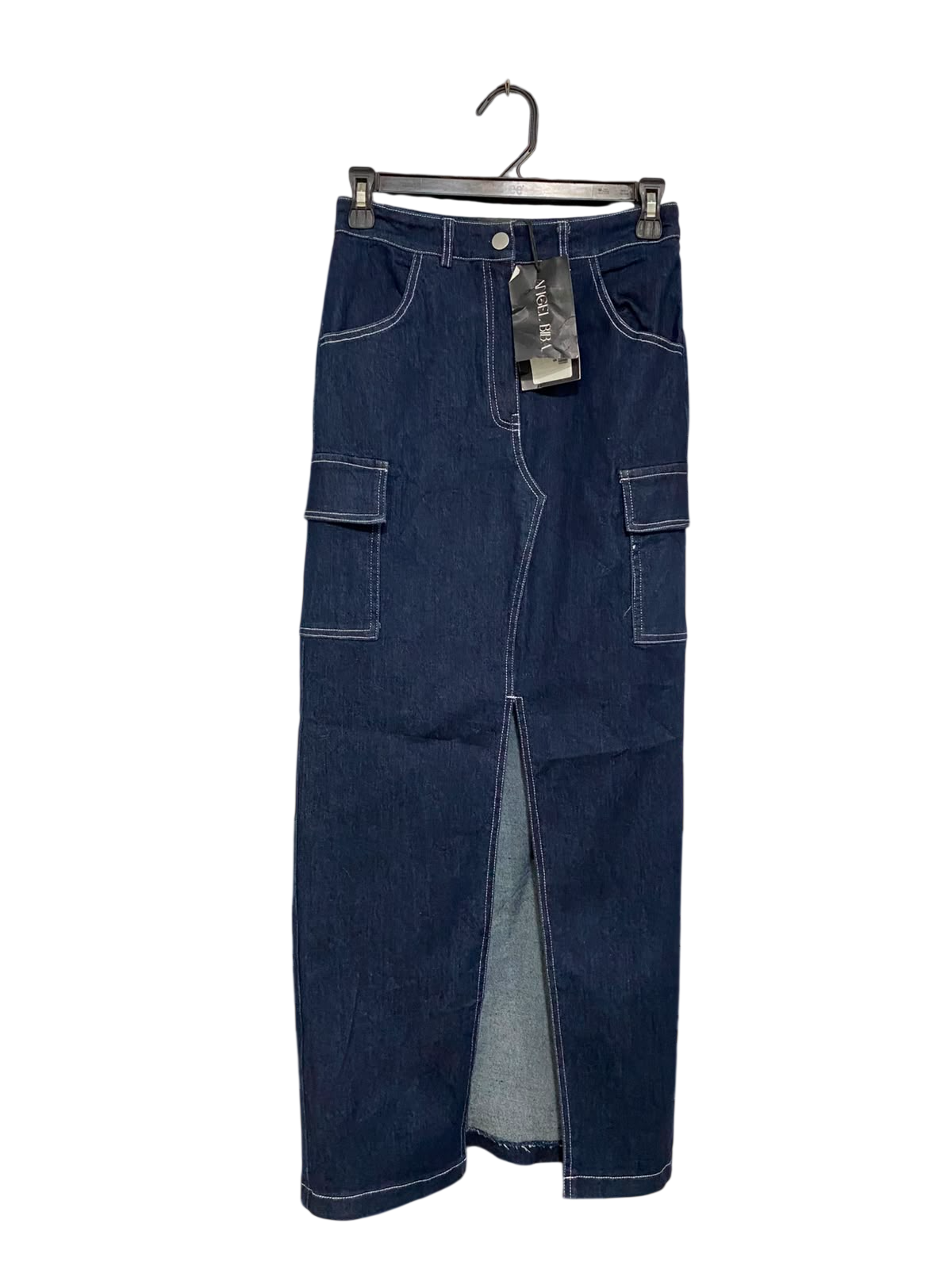 ANGEL BIBA |S| WAIST 26| A42| DARK DENIM CARGO UTILITY MAXI SKIRT