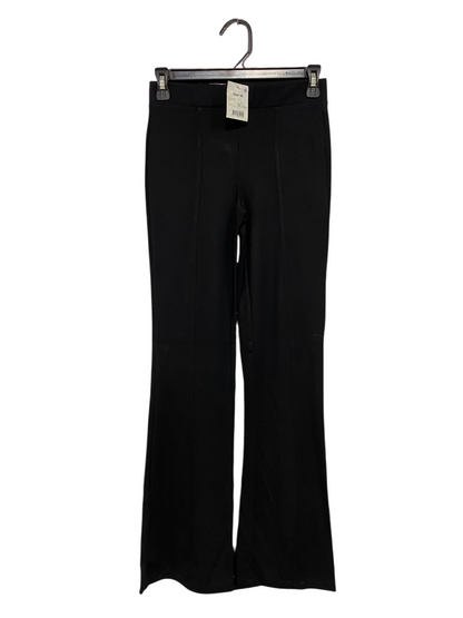 ANKO |XS| WAIST 24| A42| BLACK HIGH-RISE CENTER-SEAM FLARED TECHNICAL UTILITY TROUSERS