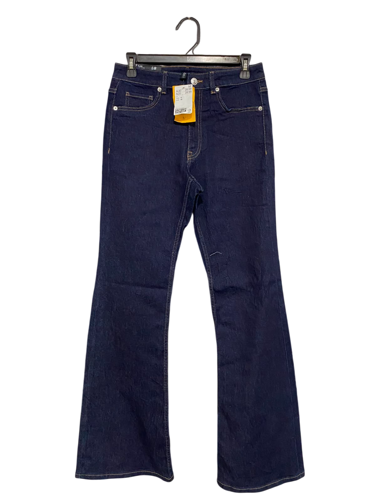 H&M |M| WAIST 28| A42| DARK DENIM HIGH-RISE FLARED UTILITY JEANS