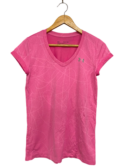 UNDER ARMOUR |XS| BUST 16| A42| PINK ABSTRACT-PRINT PERFORMANCE UTILITY TEE