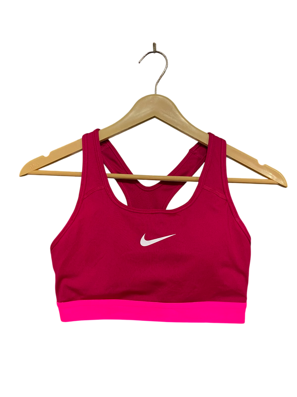 NIKE |S| BUST 12| A42| MAGENTA & NEON PINK SWOOSH PERFORMANCE UTILITY SPORTS BRA