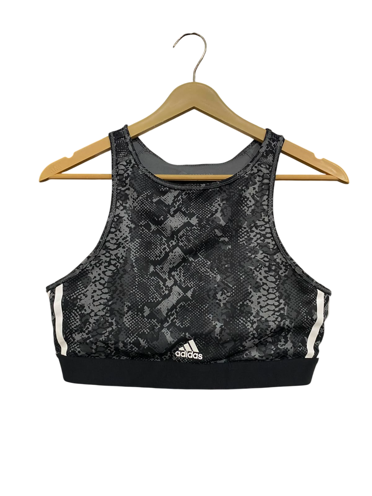 ADIDAS |L| BUST 15| A42| GREY SNAKESKIN HIGH-NECK PERFORMANCE UTILITY SPORTS BRA