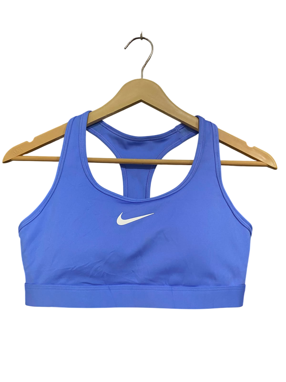 NIKE |S| BUST 13| A42| PERIWINKLE BLUE SWOOSH PERFORMANCE UTILITY SPORTS BRA