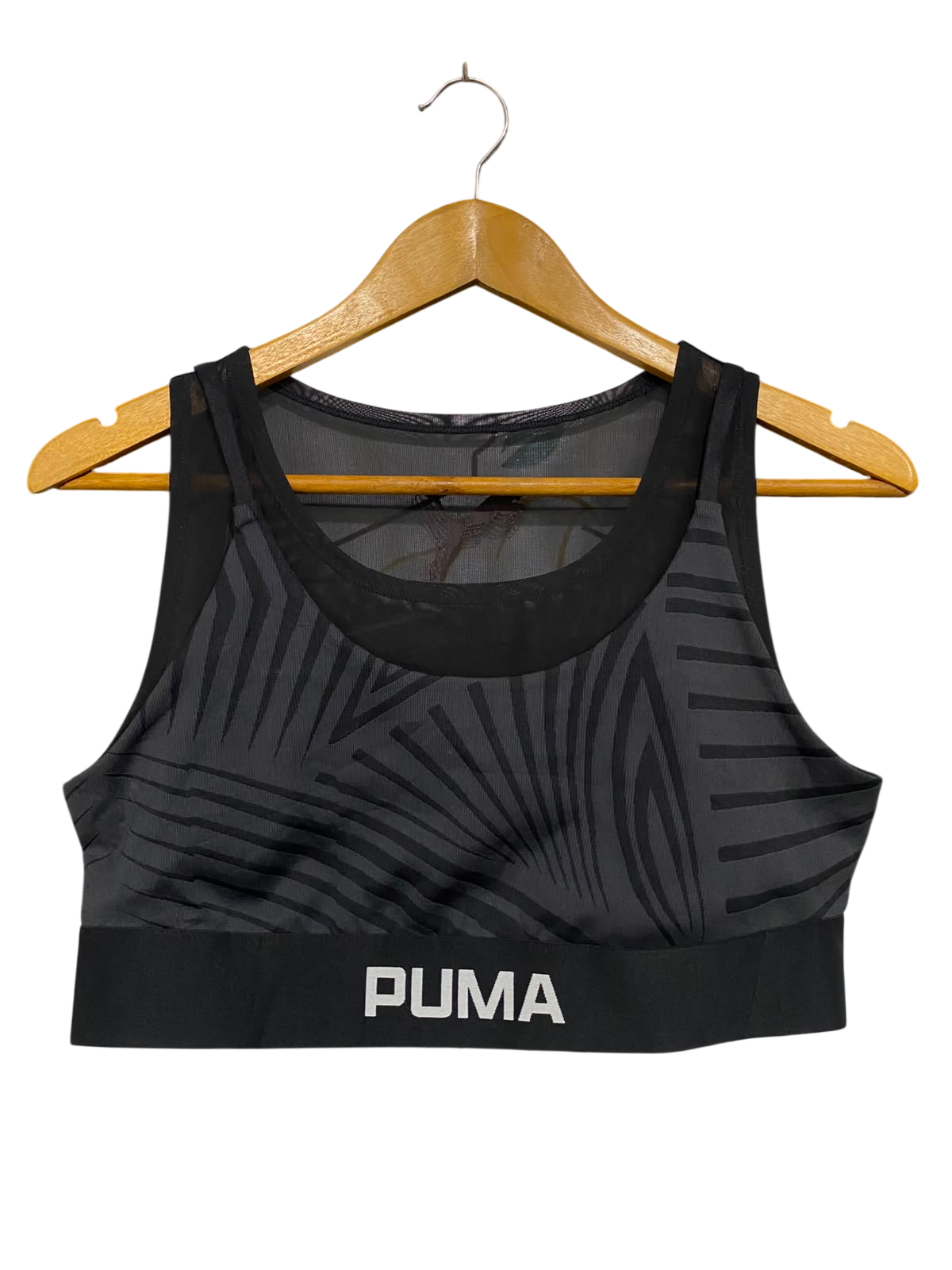 PUMA |L| BUST 15| A42| GEOMETRIC JACQUARD BANDED PERFORMANCE UTILITY SPORTS BRA