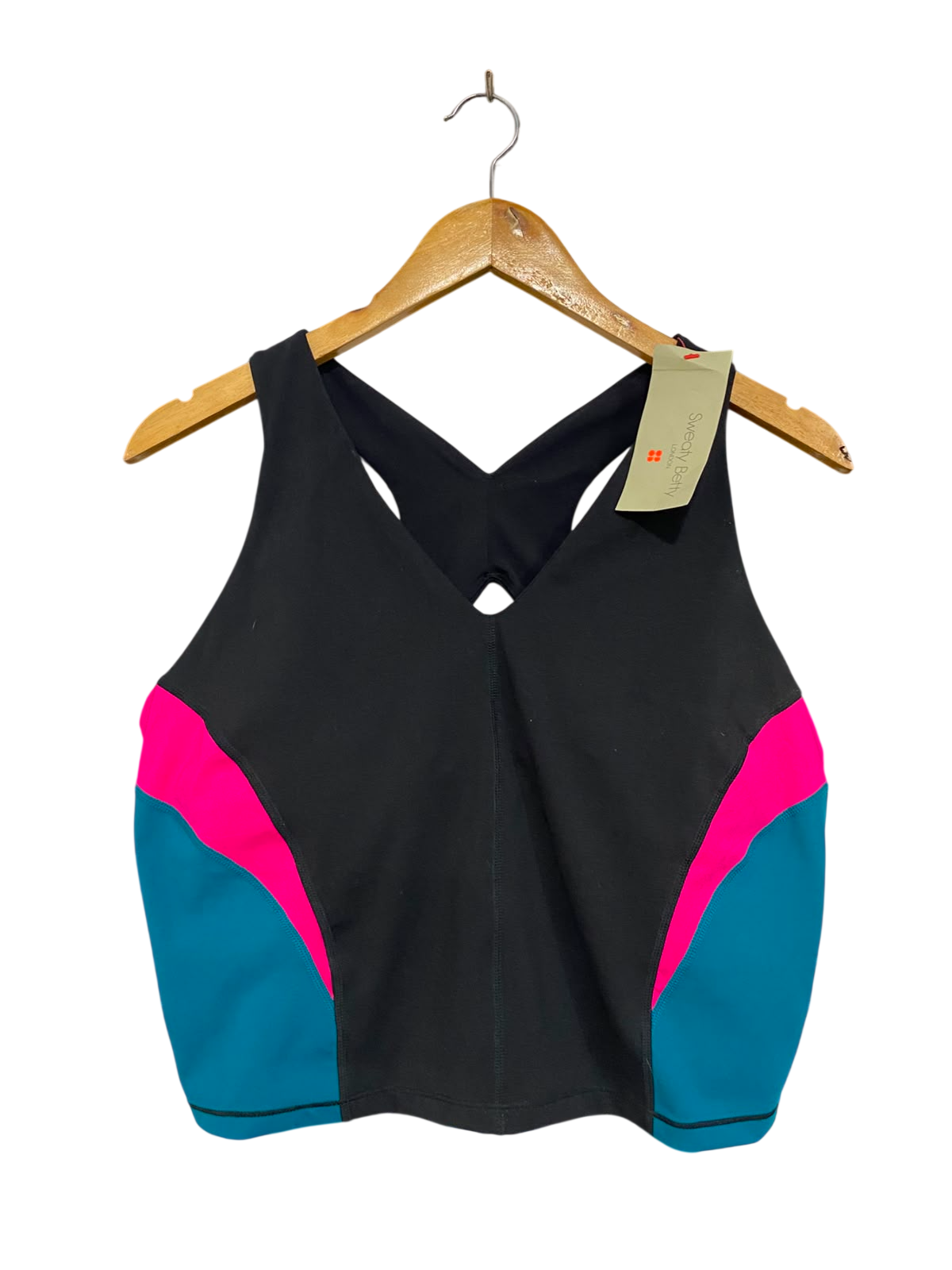 SWEATY BETTY |XL| BUST 17| A43| COLORBLOCK PERFORMANCE UTILITY CROP TOP