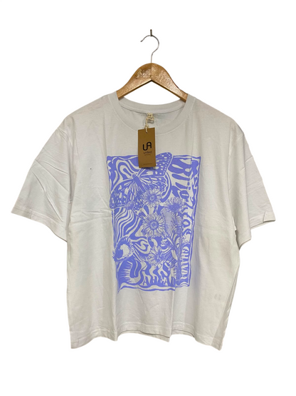 UNITED |L| BUST 21| A43| PURPLE-GRAPHIC WHITE UTILITY TEE
