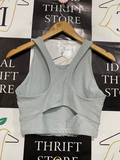 PUMA |S| BUST 14| A43| GREY CROPPED ATHLETIC UTILITY TANK