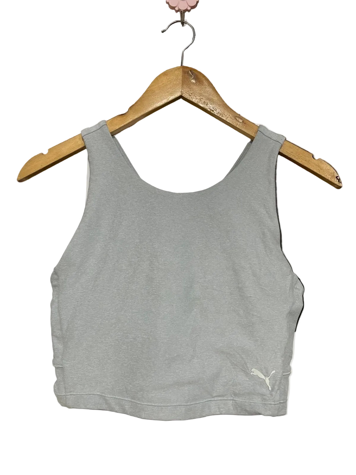 PUMA |S| BUST 14| A43| GREY CROPPED ATHLETIC UTILITY TANK